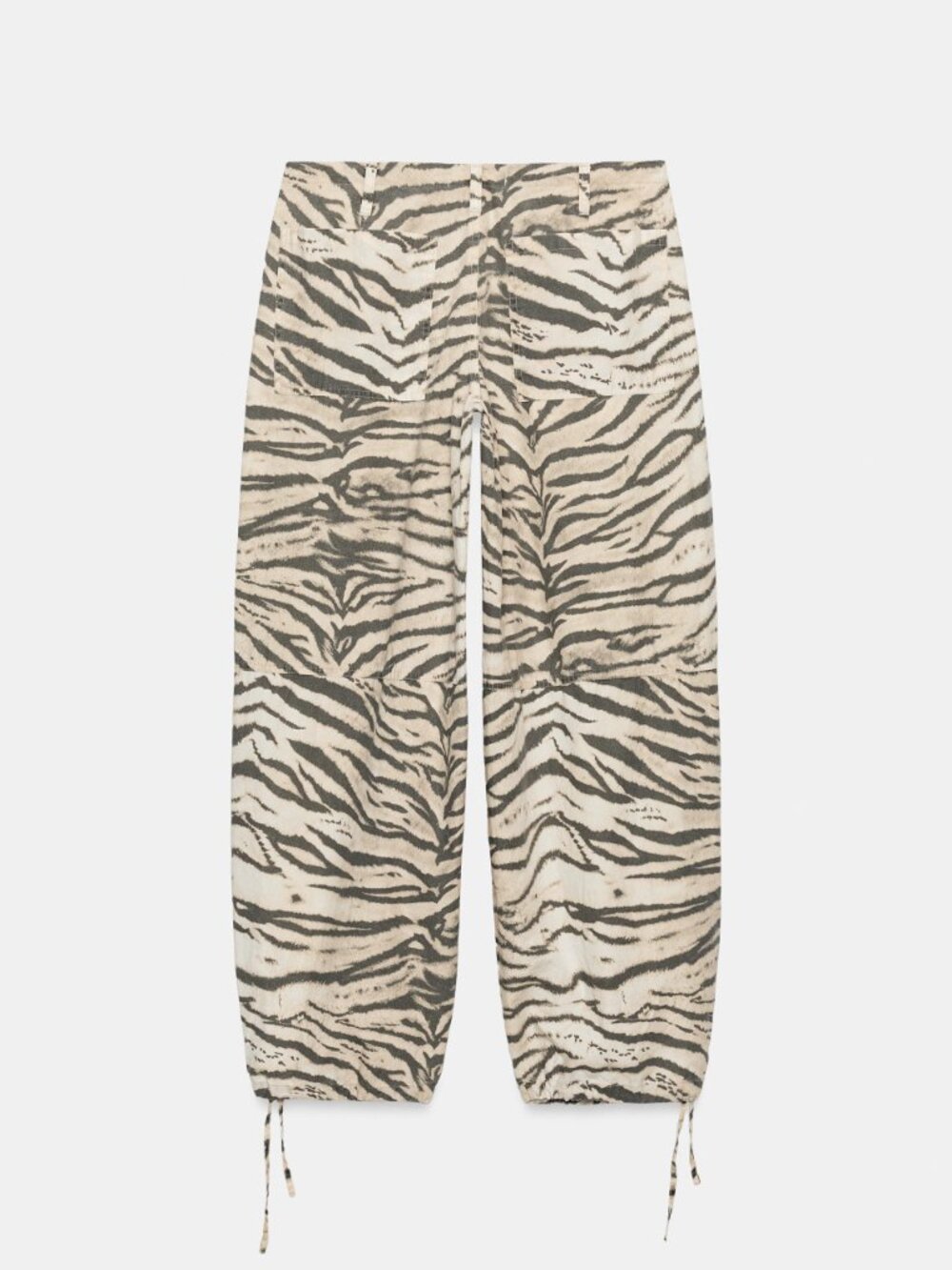 ZARA Zebra Animal Print Wide Leg Drawstring Pant in Sz 10 and 12 - NWT! - Picture 2 of 9